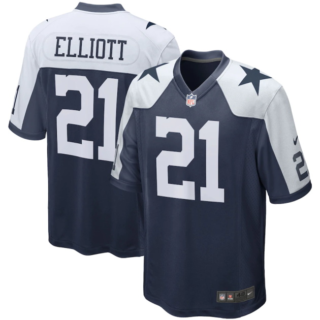 mens nike ezekiel elliott navy dallas cowboys alternate game team jersey